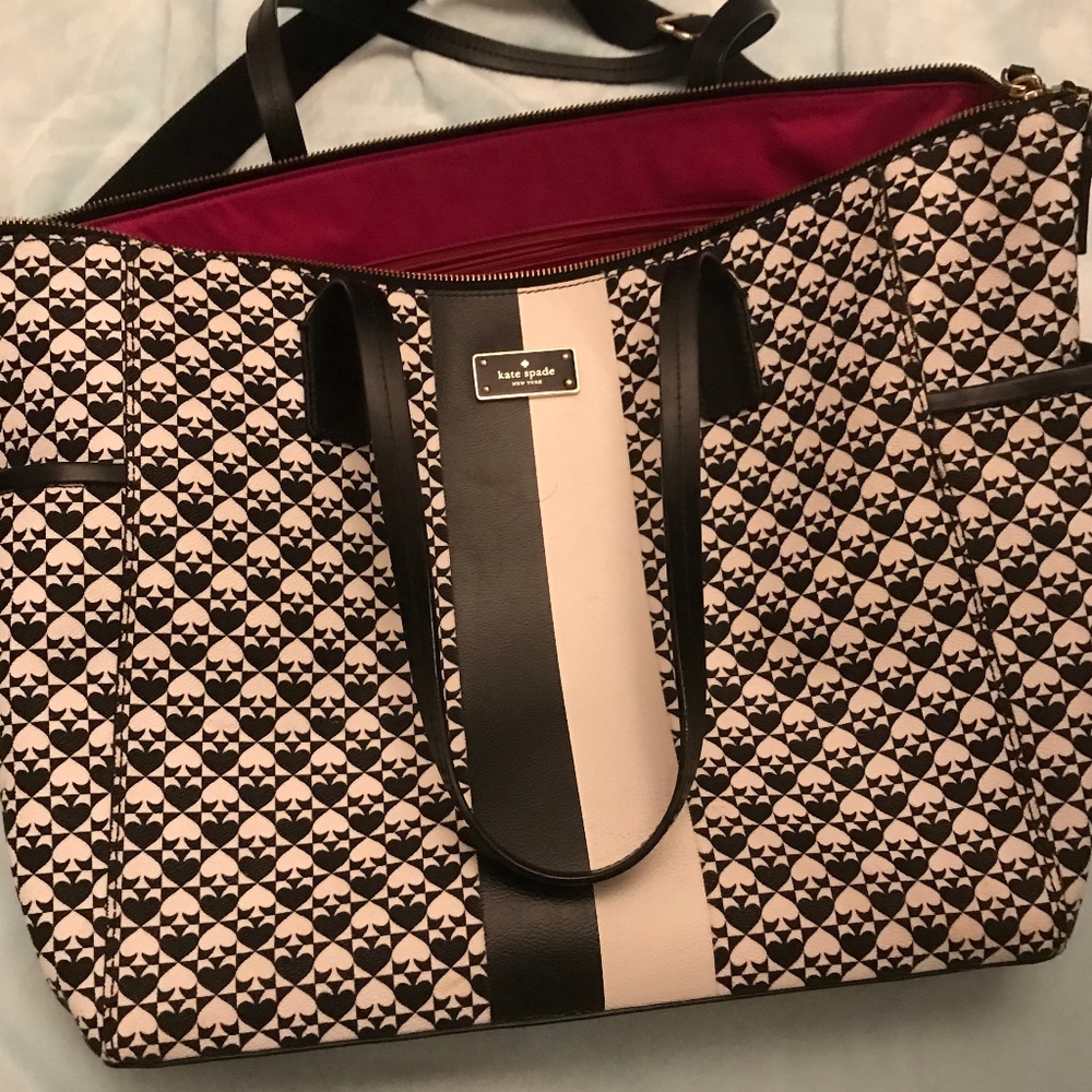 Kate Spade Black and White Diaper Bag/Laptop Bag
